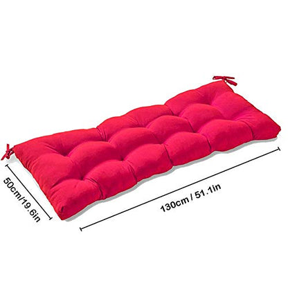 Indoor/Outdoor Bench Cushion Cotton Garden Furniture Loveseat Cushion, 51.2"x19.7" Patio Wicker Seat Cushions for Lounger Garden Furniture Patio Lounger Bench (Red) - color: Red