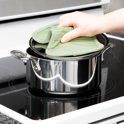 All-Clad Premium Pot Holder & Hot Pad: Heat Resistant to 500 Degrees - 100% Cotton, 10"x6.25" Hot Pad for Kitchen and Barbeque, 4-Pack, Fennel - color: Fennel, size: 4 Pack