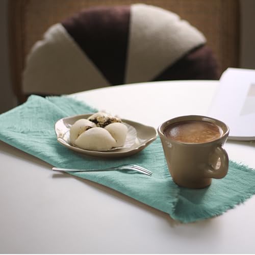 Handmade Cloth Napkins 100% Cotton Napkins with Fringe，Delicate Handmade Cloth Napkins for Dinners, Parties, Weddings and More，18 x 18 Inch Set of 4 - Turquoise - color: Turquoise