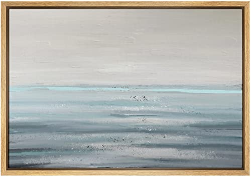SIGNWIN Framed Canvas Print Wall Art Baby Blue Gray Pastel Watercolor Landscape Abstract Shapes Illustrations Modern Art Elements Colorful for Living Room, Bedroom, Office - 24"x36" Natural - color: A11-02-lage-2022, size: 36"L x 24"W