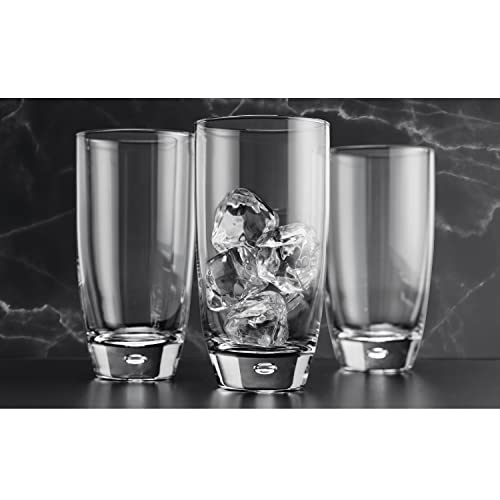 Glaver's Highball Glasses Set Of 4, 16 Oz. Drinking Glasses, Unique Water Glass Cups For Juice, Cocktails, Soda, Heavy Bottom Tumbler Glass - style: Rounded