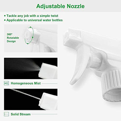 Cindy's Tape Plastic Spray Bottles Black for Cleaning Solutions 16 oz (Pack of 4), Heavy Duty Opaque Refillable Reusable Empty anti-degradation Leak-proof Sprayers for Home Garden Plant Kitchen