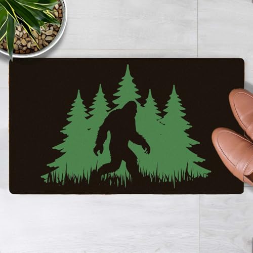 Welcome Door Mat Outdoor Indoor Entrance, Forest Believe Bigfoot Low-Profile Floor Mats Non Slip Durable Entrance Rugs for Entry, Patio, High Traffic Areas Front Door, 17" x 29.5" - color: Forest Believe Bigfoot