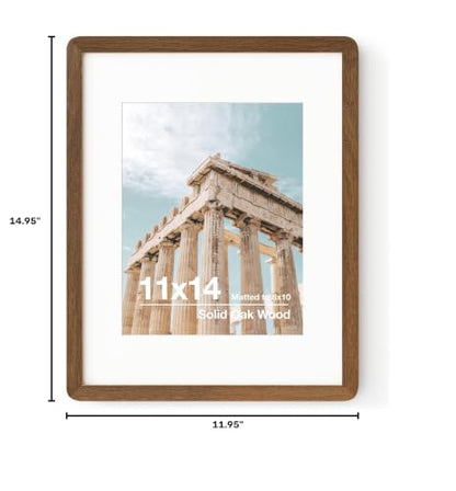 11x14 Picture Frame | Solid Oak Wood 11 x 14 Picture Frame With Mat For 8x10 | 11x14 Poster Frame | Plexiglas And Hanging Hardware Included | 11 By 14 Photo Frame Wood (Walnut, 1 Pack) - color: Walnut, size: 11''x14''-1P