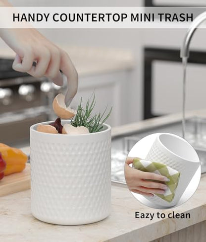 Ceramic Utensil Caddy, Cooking Utensil Holder for Kitchen Counter | 6.8 inch Large Spatula Holder, Farmhouse Kitchen Decor for Silverware Spoon Crocks 2PCK
