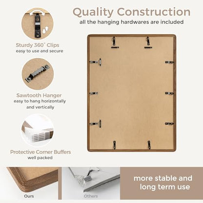 18 x 24 Poster Frame | Solid Oak Wood 24x18 Poster Frame | 18 x 24 Picture Frame With Mat For 16x20 | Tempered Glass And Hanging Hardware Included | Puzzle Frame 18x24 Wood (Walnut, 1 Pack) - color: Walnut, size: 18''x24''-1P