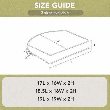 Outdoor Chair Cushions, Fade-Resistant & Water-Resistant, D Shaped Patio Furniture Seat Chair Pads Replacement with Ties, Non-Slip Bottom, Removable Cover, Set of 4, 19 x 19 Inch, Natural - color: Natural, size: 19" x 19" 4 Pack