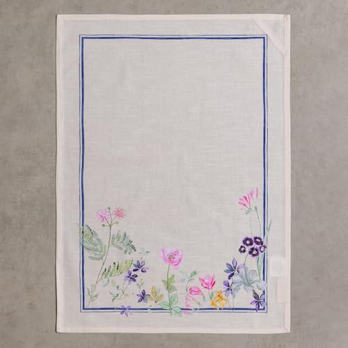 Maison d' Hermine Kitchen Towels Set of 3 Reusable 100% Cotton 27.50" x 20" | Cloth Tea Dish Towels Absorbent with Hanging Loop for Kitchen Dining Party Wedding Hotel Home Spring Summer - Faience - color: 015 - Faience