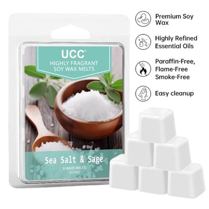 UCC Soy Wax Melts, Strong Scented Wax Cubes, Plant Based Fragrance 4 Pack | Strong scent throw, Clean ingredients, Long lasting, Flameless, Giftable / Home fragrance, Variety Pack - color: SET J