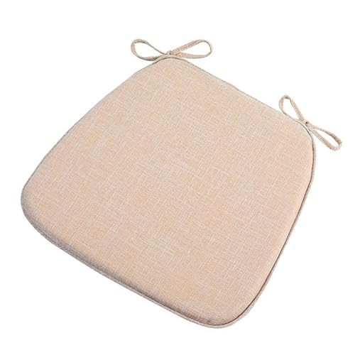 Chair Pads with Ties 18x17, Memory Foam Kitchen Chair Cushions with Ties 18 Inch, Non Slip Chair Pads for Dining Chairs Set of 2 4 6, Seat Cushions Covers Washable and Removable with Zipper - color: Beige, size: 1pcs