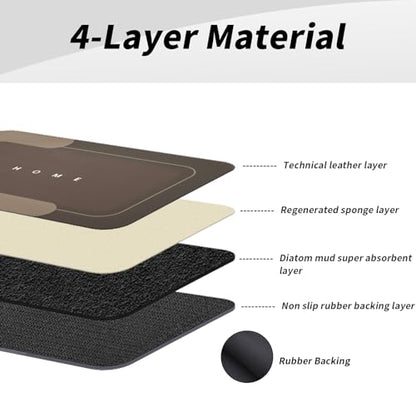 Housego Absorbent Bath Mat, Quick Dry Bath Rug, Non-Slip, 15.7x23.6 Inch, Brown - color: Brown, size: 1 Rectangular Piece (15.7" x 23.6")
