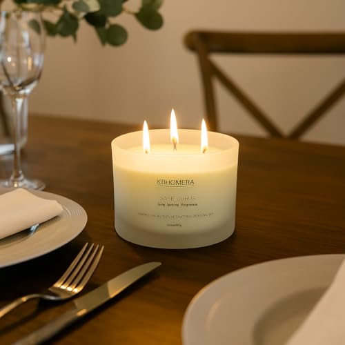Scented Candles for Home, Sage Citrus Candles Aroma Fragrant 12.4oz Soy Wax, Luxury Large Candle Gift,up to 70 Hours Burn Time, Birthday Gifts for Women&Men Festival Relaxation Ambience