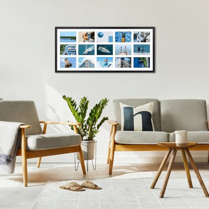 MEBRUDY 4x6 Collage Picture Frames with 15 Openings, 1 Pack Black Multi Photo Frames Display 4 x 6 Pictures with Mat for Wall Mounting, Aluminum Material - style: Regularly Style-1 Pack
