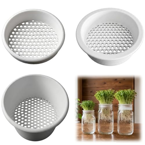 Honeycomb Sprouting Trays for Mason Jars, 3-Pack Seed Starter | Deep, medium, shallow depths, PLA material, soil-free use for beans, grains, herbs, kitchen counters