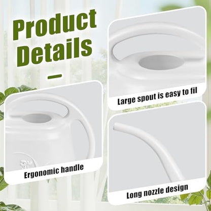 Plant Watering Can - 1/2 Gallon - White | With Long Spout for Watering-Home Indoor and Outdoor Garden - color: White