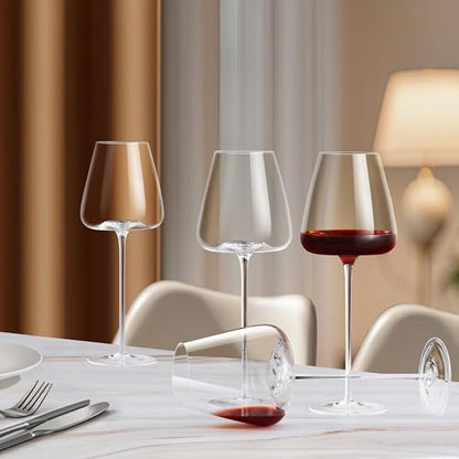 Crystal Red Wine Glasses Set of 4, Hand Blown Wine Glass 22OZ | Thin Rim, Long Stem, Premium Gift for Red Wine, Pinot Noir, Wedding, Christmas, Anniversary - color: 22oz(4-pack)