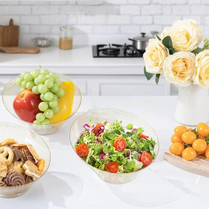 bUCLA 12 Pack Gold Glitter Plastic Serving Bowls - 20 OZ Disposable Snack, Fruit, Chip, Candy Angled Serving Bowls for Party & Thanksgiving - color: Gold Glitter, size: 20oz