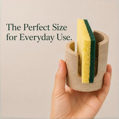 Travertine Sponge Holder, High-Low Airflow Stone Sink Caddy