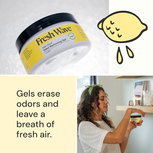Fresh Wave Lemon Odor Eliminator Gel 3-Pk 7 oz - Air Freshener for Home | Plant-based essential oils. Lasts 15-30 days per jar. No plug-in needed. Pet-safe, closet and bathroom deoderizer. - size: 7 Fl Oz (Pack of 3)