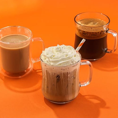 JoyJolt Glass Coffee Cups - 15.5oz Diner Coffee Mug Set of 4. Clear Coffee Mugs, Cappuccino & Latte Glasses - size: Set of 4