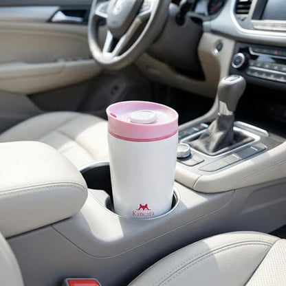 12 oz coffee tumbler Insulated coffee mug with lid Slider Insulated Stainless Steel Coffee Tumbler, Travel Mug for Hot and Iced Beverages insulated travel coffee mug (white) - color: White