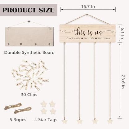 Picture Frames Collage Photo Hanging Display Picture Board Wood Rustic Frames, Gifts for Women, Family Photo This Is Us Picture Housewarming Farmhouse Rustic Wood Hanging Photo Wall Table Top Frames - color: this is us