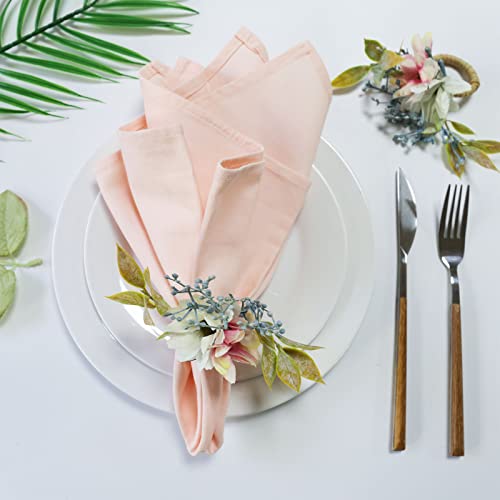 Sunflower Napkin Rings Set of 4, Handmade Christmas Dinner Napkin Holder, Handcrafts Plant Decor for Weddings, Table Setting, Outdoor Parties (New Sunflower) - style: Natural-inspired