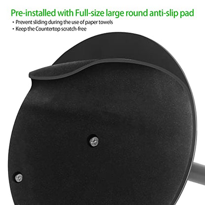 Paper Towel Holder Countertop, OBODING, Black Kitchen Paper Towel Holder Stand for Kitchen and Bathroom Organization, Stainless Steel Paper Towel Holders for Standard and Large Rolls (Matte Black) - color: Black