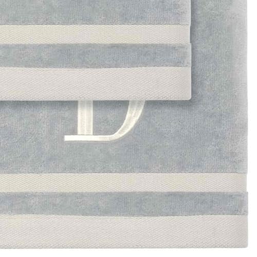 Avanti Linens - Towel Set, Soft & Absorbent Cotton, Embroidered Bathroom Decor, Set of 5 (Monogram Collection, Initial D) - style: D