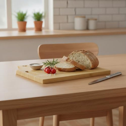 House Shaped Bamboo Cutting Board, Natural Wood Chopping Block with Hanging Hole for Kitchen Prep and Serving, 9.8 x 11 Inches (1 PC)