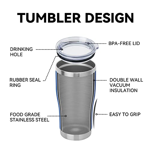 DOMICARE 20oz Tumbler with Lid Stainless Steel Tumblers Bulk, Double Wall Vacuum Insulated Coffee Travel Mug Powder Coated Tumbler, 4 Count (Pack of 1) Dark Blue - color: Dark Blue, size: 4 count
