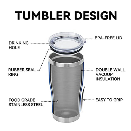 DOMICARE 20oz Tumbler with Lid Stainless Steel Tumblers Bulk, Double Wall Vacuum Insulated Coffee Travel Mug Powder Coated Tumbler, 4 Count (Pack of 1) Dark Blue - color: Dark Blue, size: 4 count