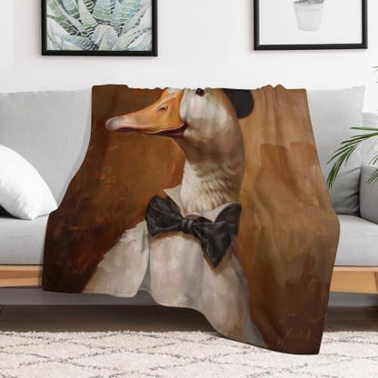 Gentleman Duck 02 Flannel Blankets Fleece Soft Throw Lightweight Plush Gifts for Couch, Bed, Cozy Sofa Plush, Chair, Lovers 50x60in(125x150cm) - color: Style-28, size: 50x60in(125x150cm)