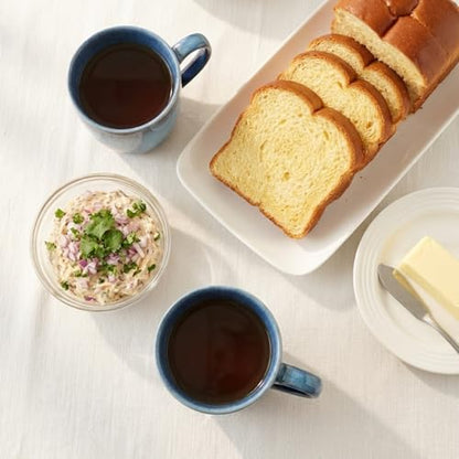 Bosmarlin Ceramic Coffee Mug Set of 4, 17 Oz, Coffee Cups, Microwave Safe, Unique Reactive Glaze (Blue) - color: Blue