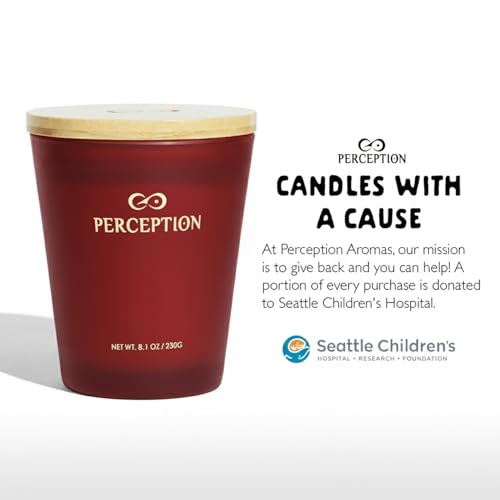 PERCEPTION AROMAS Luxury Scented Candle | Amber Grapefruit | Hand Poured Soy Wax Candle with Gift Box | Elegant Fragrances | 50 Hour Burn Time (8.1 oz) - color: Amber Grapefruit