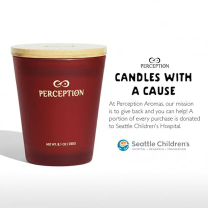 PERCEPTION AROMAS Luxury Scented Candle | Amber Grapefruit | Hand Poured Soy Wax Candle with Gift Box | Elegant Fragrances | 50 Hour Burn Time (8.1 oz) - color: Amber Grapefruit