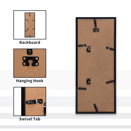 WIFTREY 2 Pack 4x6 Picture Frames Collage with 4 Openings, Display Eight 4 x 6 Photo Pictures for Wall Mounting, Black - color: Black, size: 4 Openings - 2 Pack