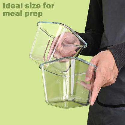 Borosilicate Glass Soup Containers with Lids, 4 Cup/32 oz, 4 Pack | Microwave Dishwasher Oven Freezer Safe | Airtight Leak Proof | Food Grade | Square Soup Meal Prep | Lunch | Food Storage Set - color: Transparent4