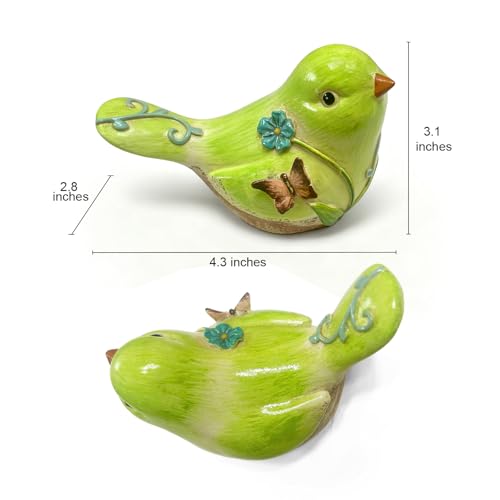 Home Shelf Decor, Green Bird Statue - color: Green