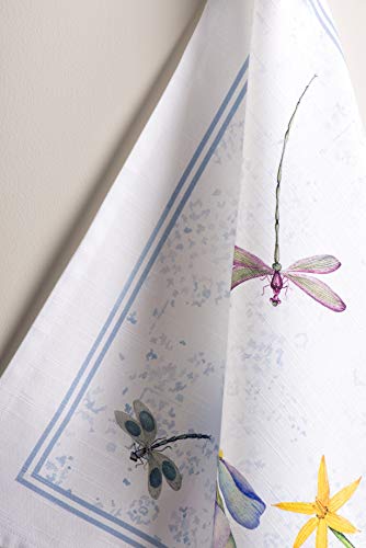 Maison d' Hermine Kitchen Towels Set of 3 Reusable 100% Cotton 27.50" x 20" | Cloth Tea Dish Towels Absorbent with Hanging Loop for Kitchen Dining Party Wedding Hotel Home Spring Summer - Fleurs De Mai - color: 004 - Fleurs De Mai