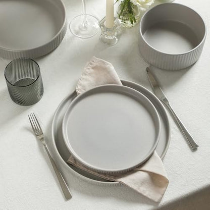 Stone Lain Haven Modern Stoneware 4 Piece Salad Plates Sets, Dish Set for 4, Reactive Glaze Grey - color: Gray, size: 4-Piece - Salad Plate