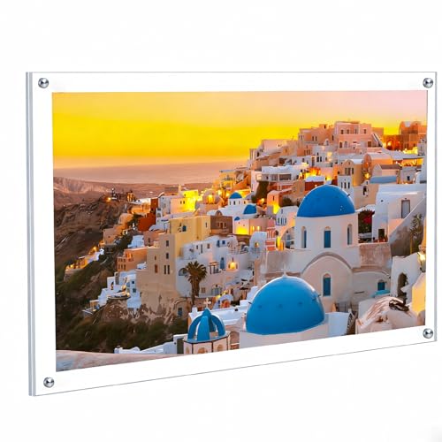 Kalami 8.5x14 Acrylic Wall Mount Picture Frame Self Adhesive | No Drill Floating Frameless Clear Photo Frame for Home Office School Picture Display-Full Frame is 9x15 - size: 8.5 x 14 in