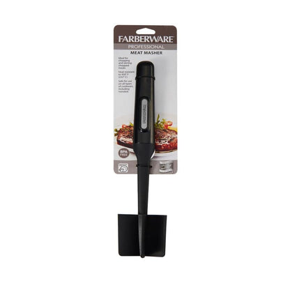 Farberware Meat Masher and Chopper Tool with 5 Beveled Blades - Ground Beef Chopper, Potato Masher, Batter Stirrer - Heat Resistant to 450 F, Dishwasher Safe - color: Black