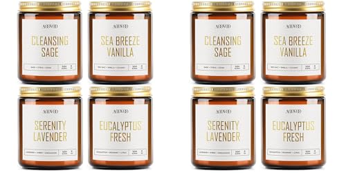 AOOVOO Scented Candles - 4PC Candle Set, 36 oz Soy Candles, Soy Candle for Home Scented, Lavender/Vanilla/Eucalyptus/Sage (Pack of 2) - style: Modern