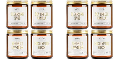 AOOVOO Scented Candles - 4PC Candle Set, 36 oz Soy Candles, Soy Candle for Home Scented, Lavender/Vanilla/Eucalyptus/Sage (Pack of 2) - style: Modern