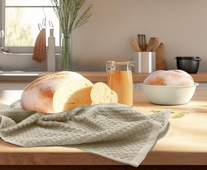 COTTON CRAFT Amazing Kitchen Towels - 8 Pack 100% Cotton Waffle Terry Towel | Beige - 16x28 inch Euro Café Waffle Weave Dish Towels - Soft Absorbent Quick Dry Low Lint Reusable Pantry Bar Cleaning Cloth - color: Beige, size: 8 Pack