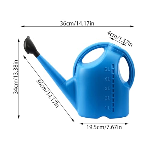1.1 Gallon Long Spout Watering Can, Modern Lightweight Durabl Plant Waterer with Removable Long Spout Sprinkler Head,2026 New Plastic Large Watering Can Indoor for Succulents Flower Seedlings - color: Blue