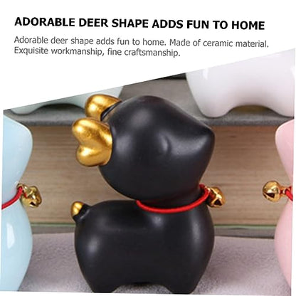 Cabilock Ceramic Deer Figurine Charming Desktop Decoration Contemporary Home Decor Animal Statue for Living Room Premium Ceramic Craft for Animal Enthusiasts