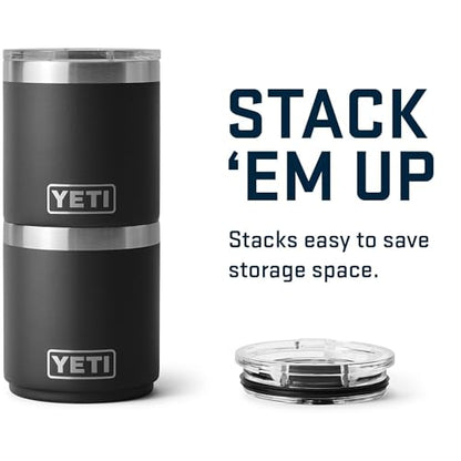 YETI Rambler 10 oz Ceramic Lined Lowball 2.0, Vacuum Insulated with MagSlider Lid, Black - color: Black