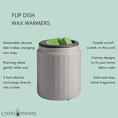 CANDLE WARMERS ETC. Wax Melt Fragrance Warmer for Scented Wax Melts, Cubes, Tarts with Silicone Dish Top|Gray Hobnail Dot Ceramic - style: Gray Hobnail